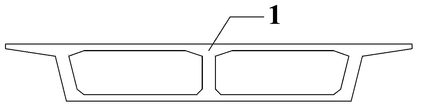 High speed railway two-line-to-four-line turnout zone bridge beam portion structure