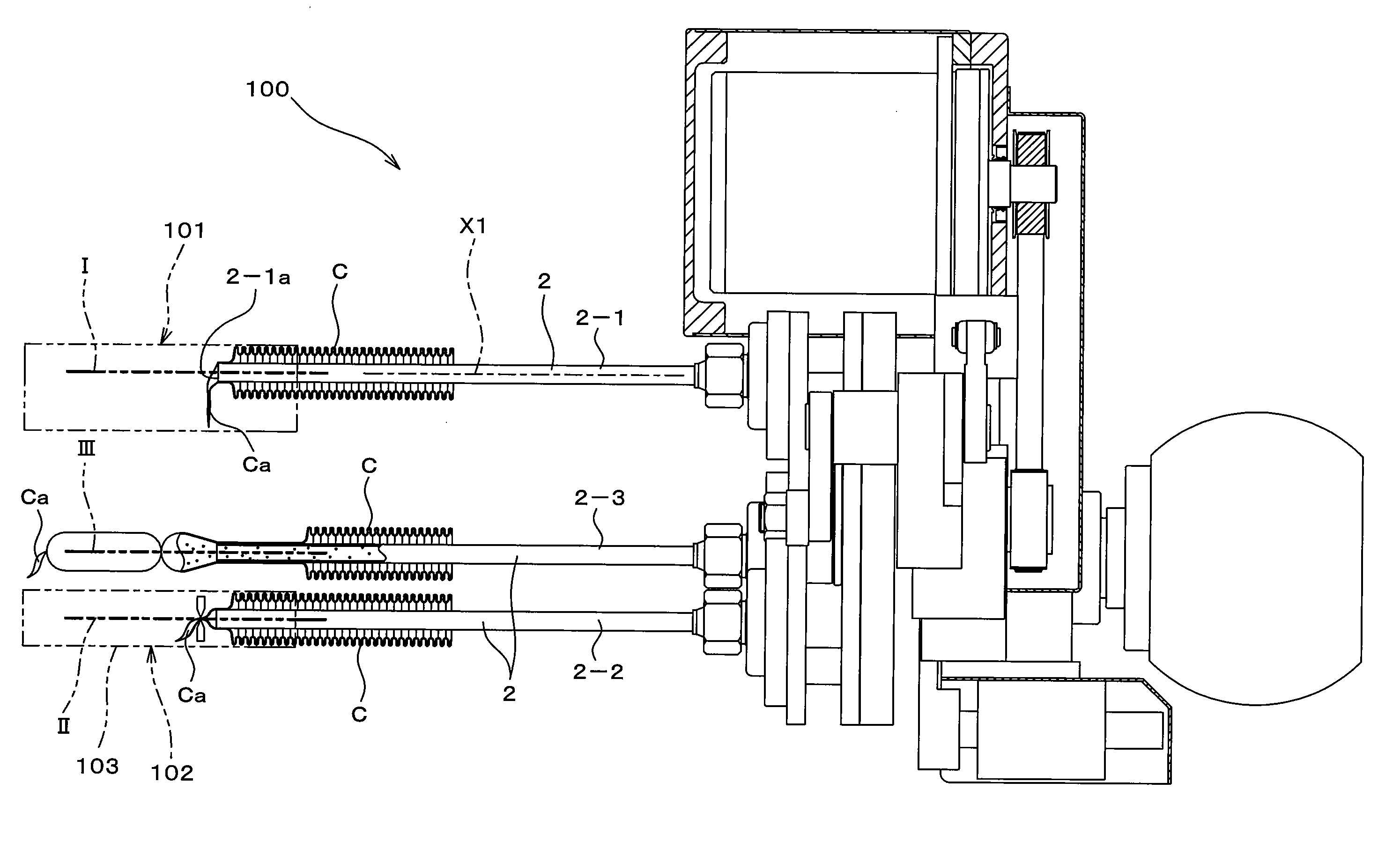 Apparatus and method for setting a casing to a nozzle feeding food-material of sausage or the like into the casing