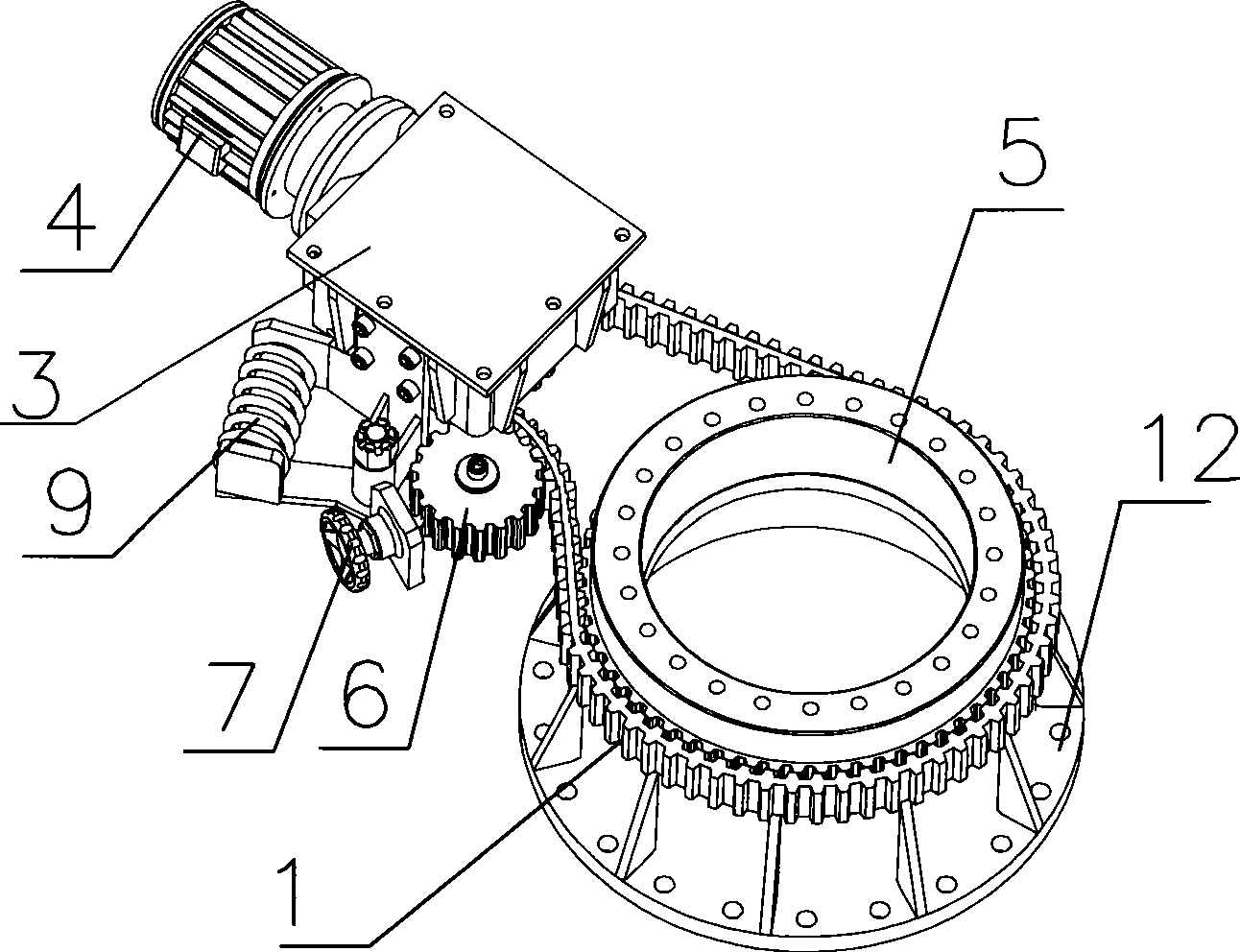 Downwind aerogenerator gyrodamping and locking mechanism