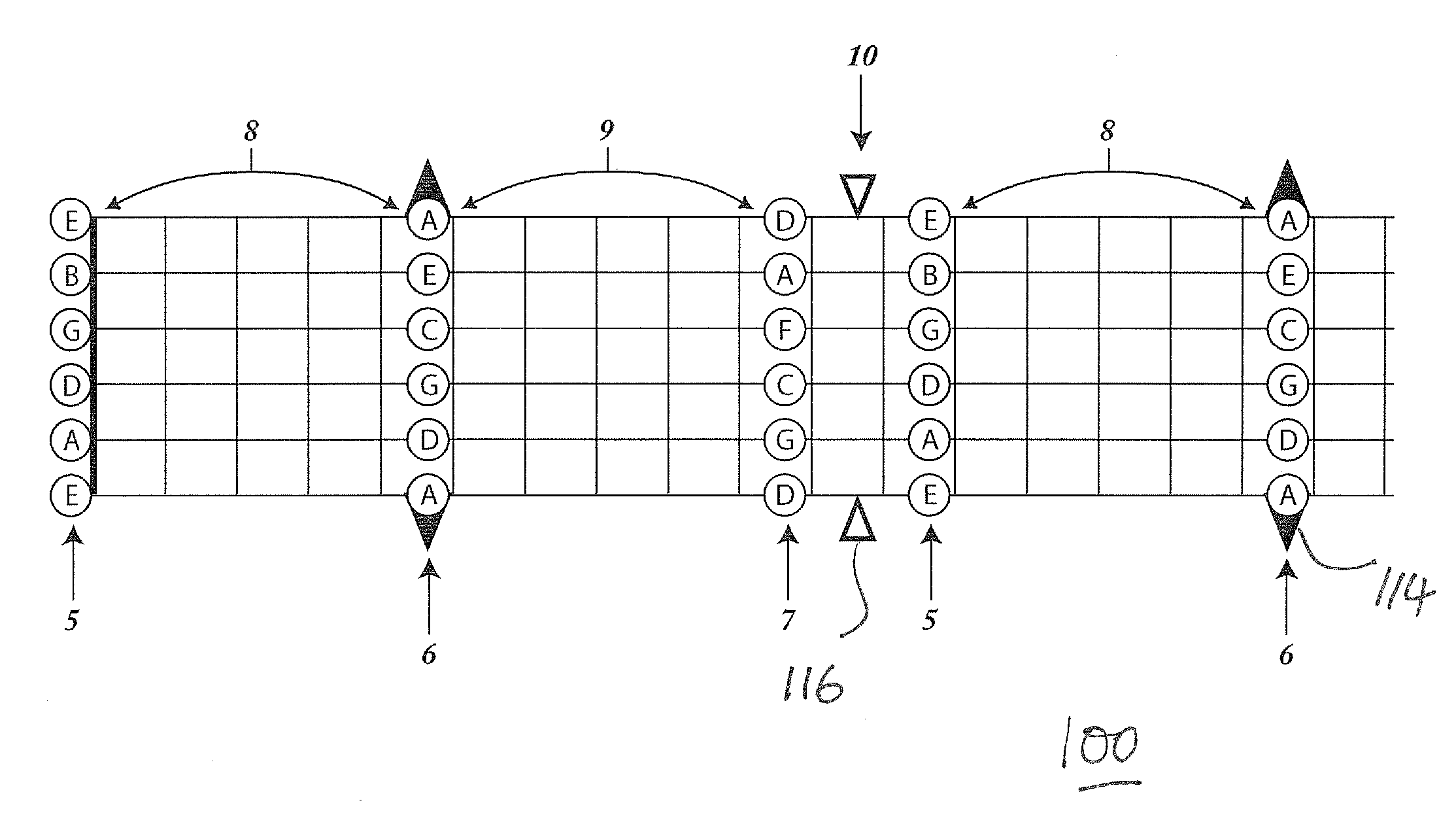 Diatonic mapping system of the guitar fretboard