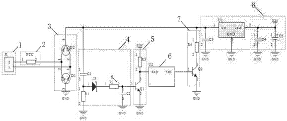 Communication circuit and communication method of electronic detonator