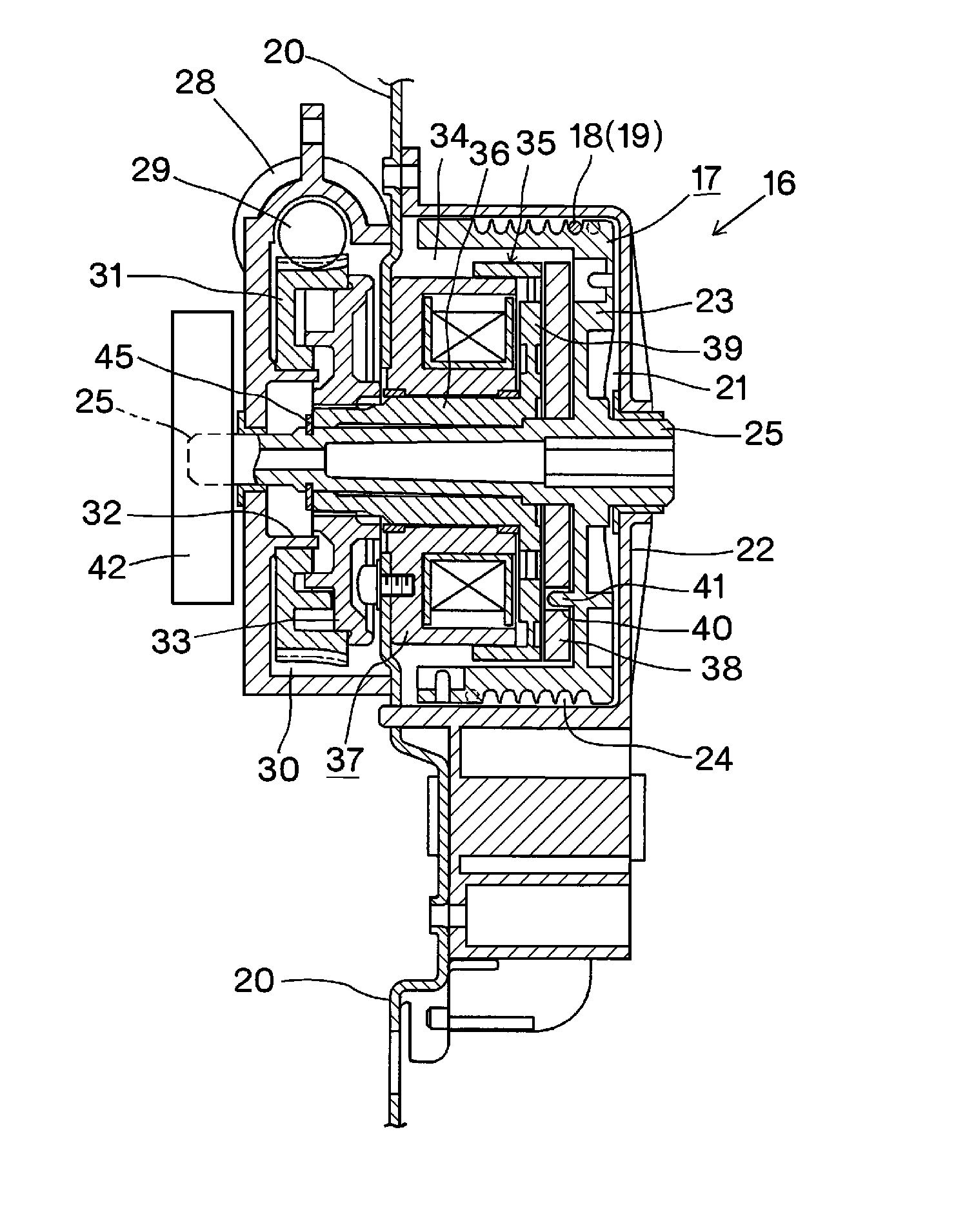 Power unit for power slide apparatus