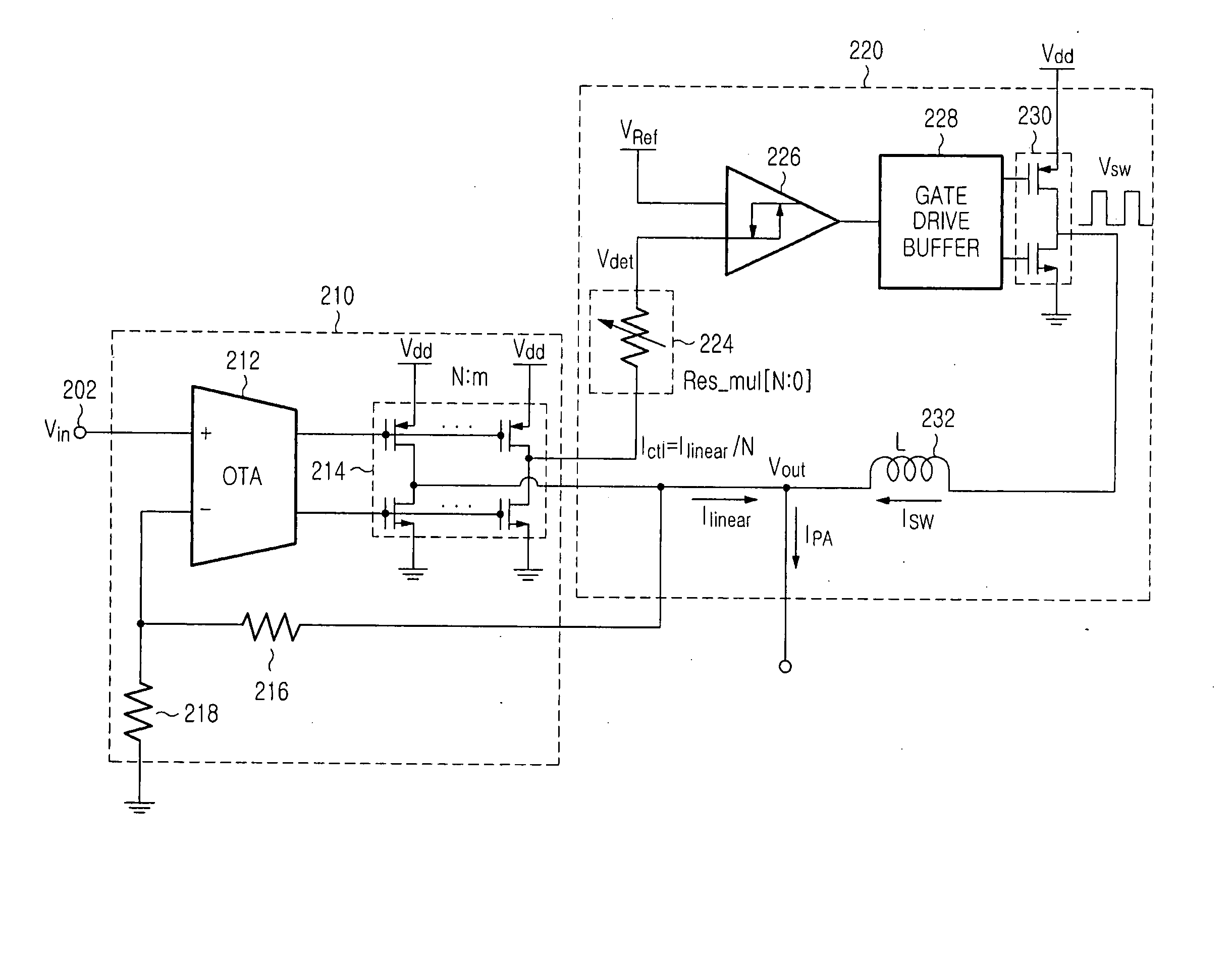 Power amplification apparatus for envelope modulation of high frequency signal and method for controlling the same