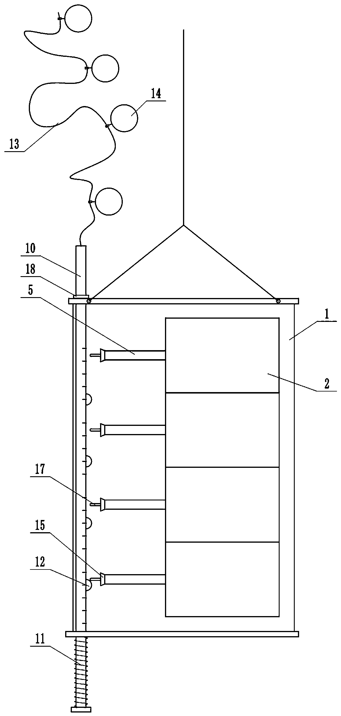 Stratified sampling device for water at any depth