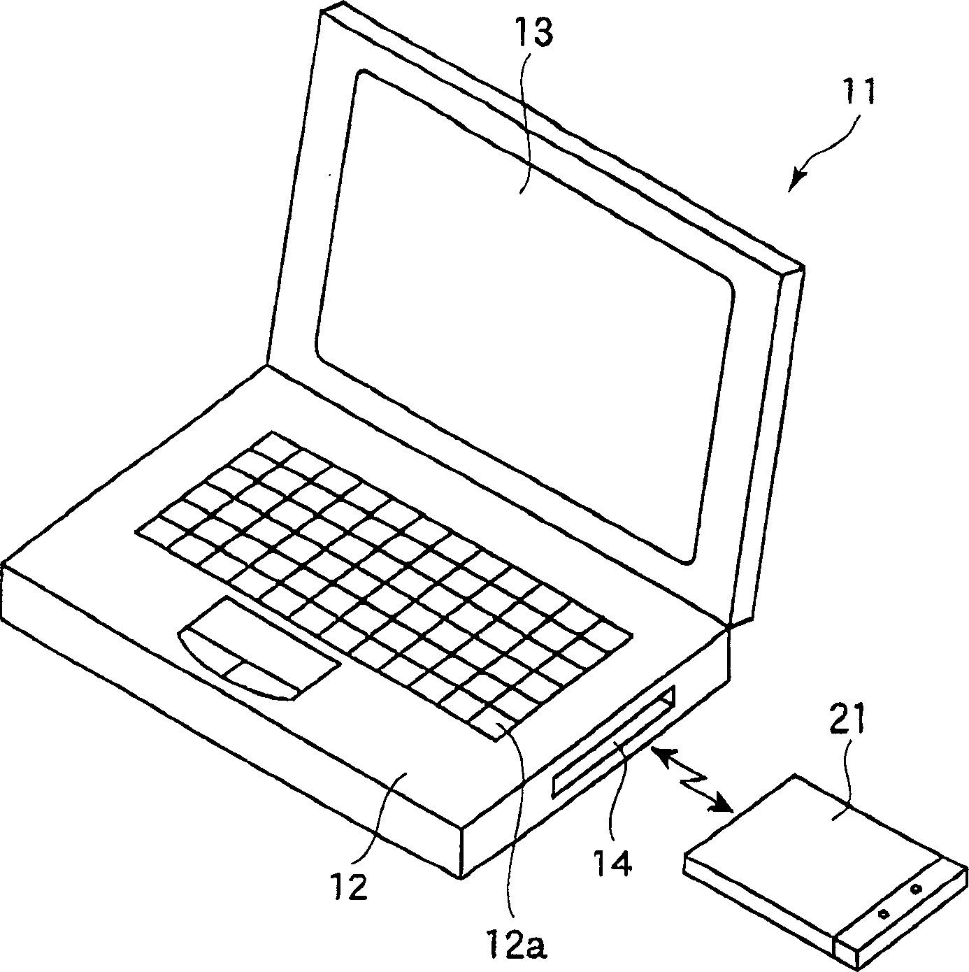 Electronic device for radio communication and reflector device for radio communication card