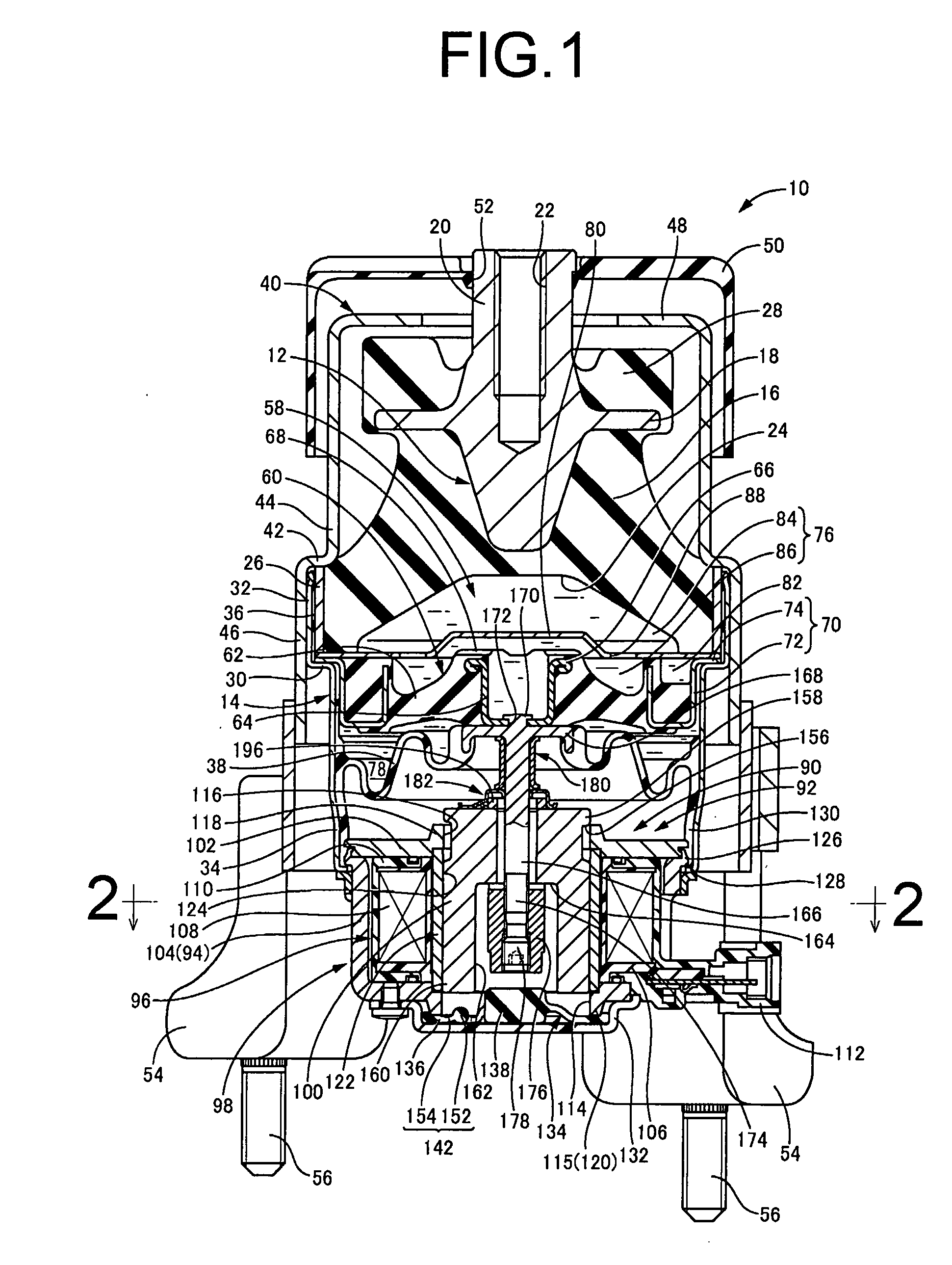 Electromagnetic actuator for active vibration damping device