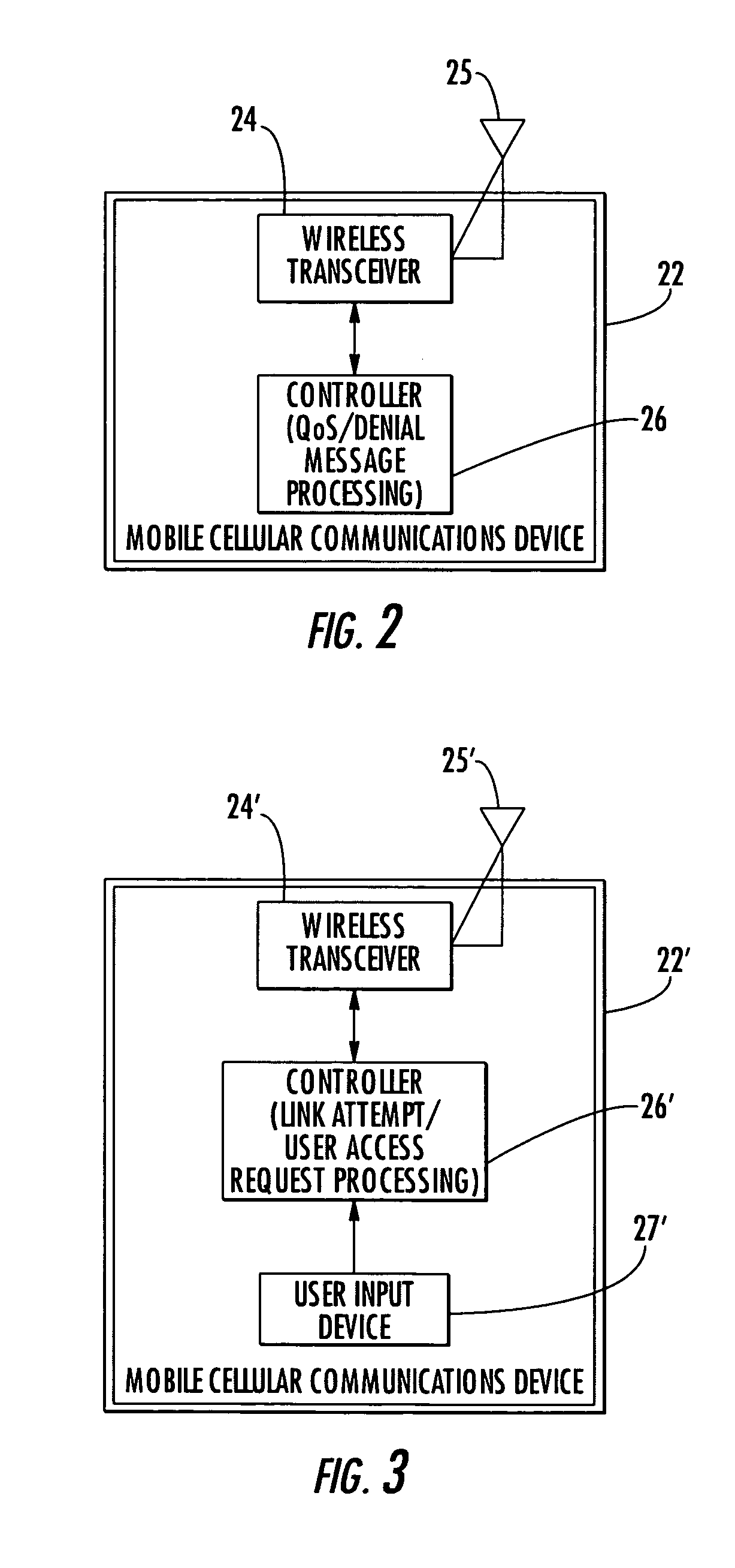 Cellular communications system with mobile cellular device battery saving features based upon quality of service and access denial and related methods