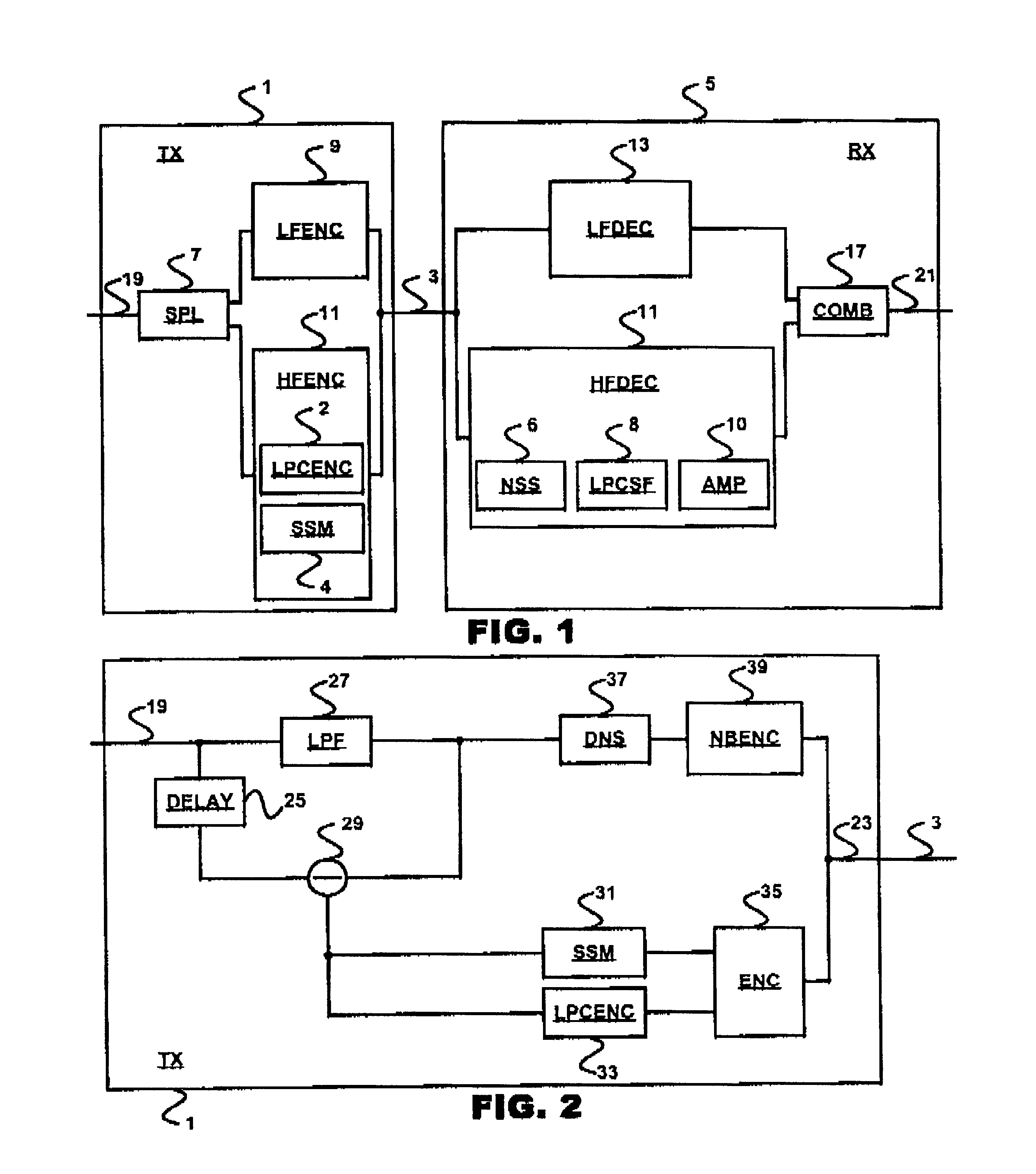 High frequency and low frequency audio signal encoding and decoding system