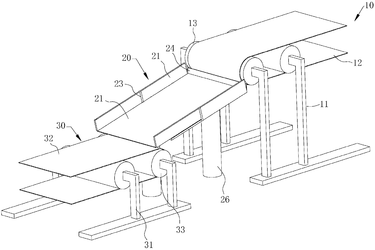 Chute type side edge overturn coal ploughing system