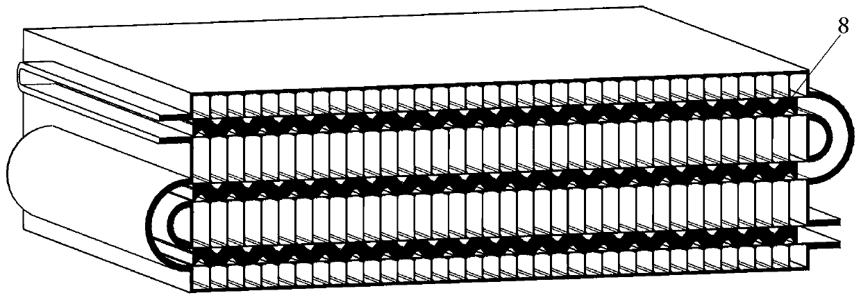 A serpentine channel cross-flow air-to-air heat exchanger structure for aero-engine
