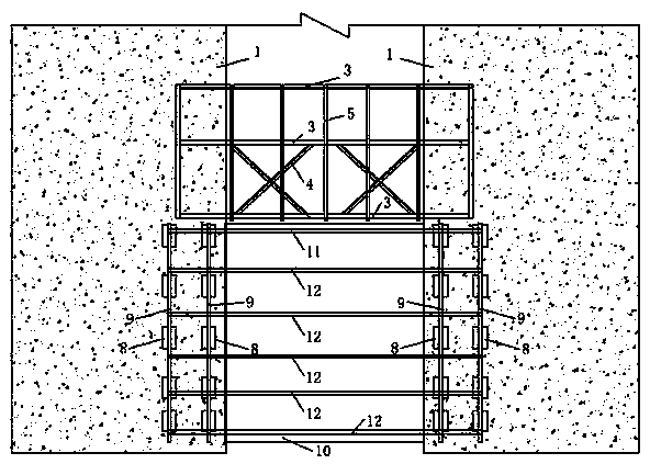 Arch dam supporting girder template structure and construction method