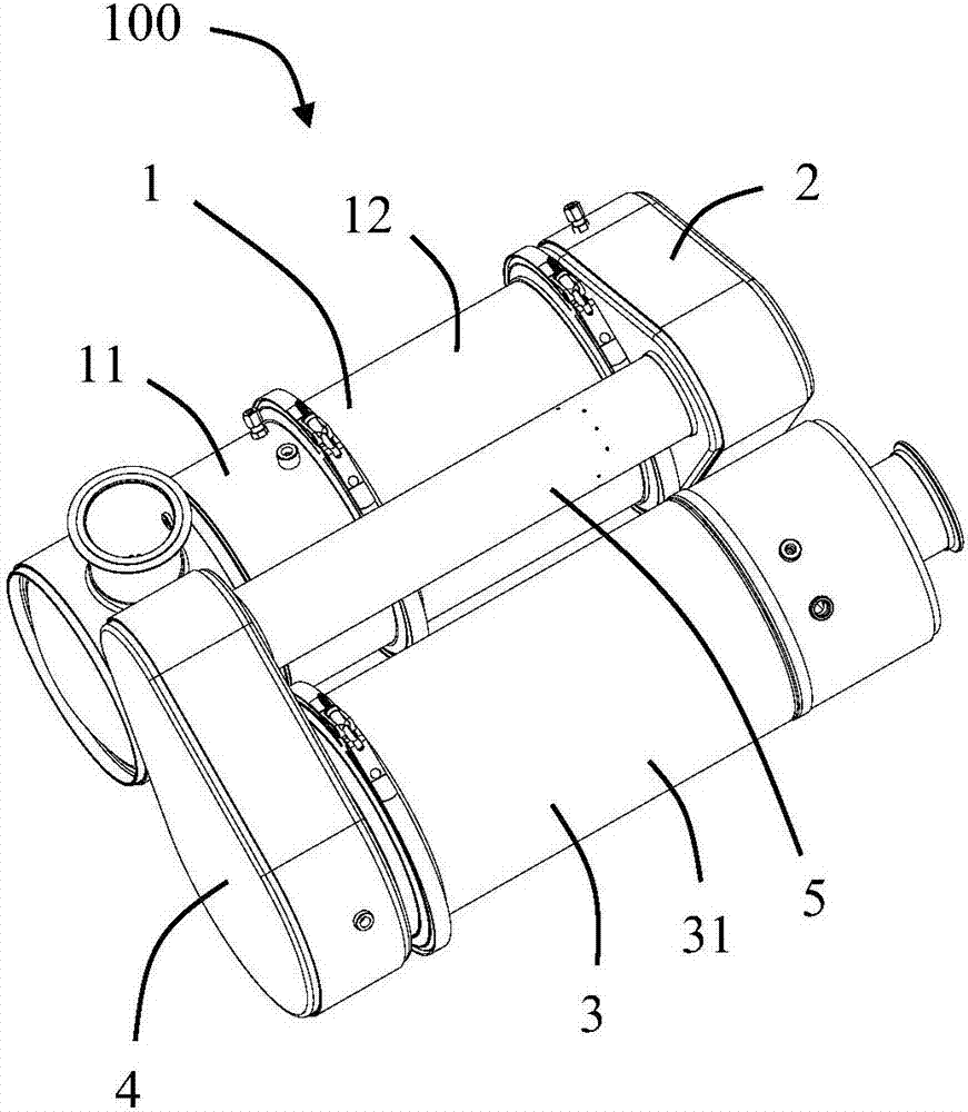 Post-treatment package of engine exhaust and application