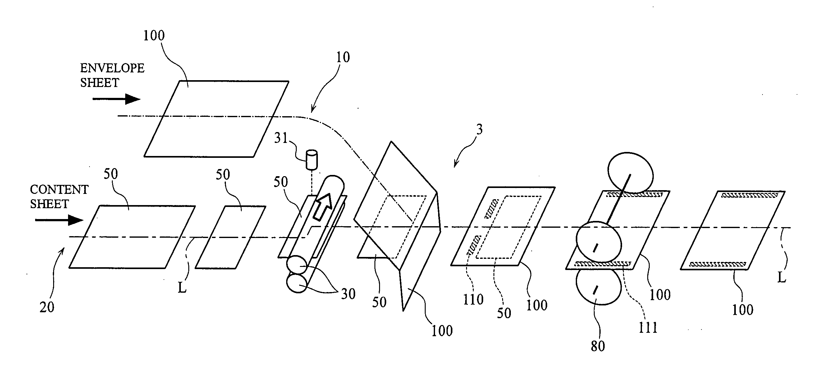 Sealed letter forming apparatus