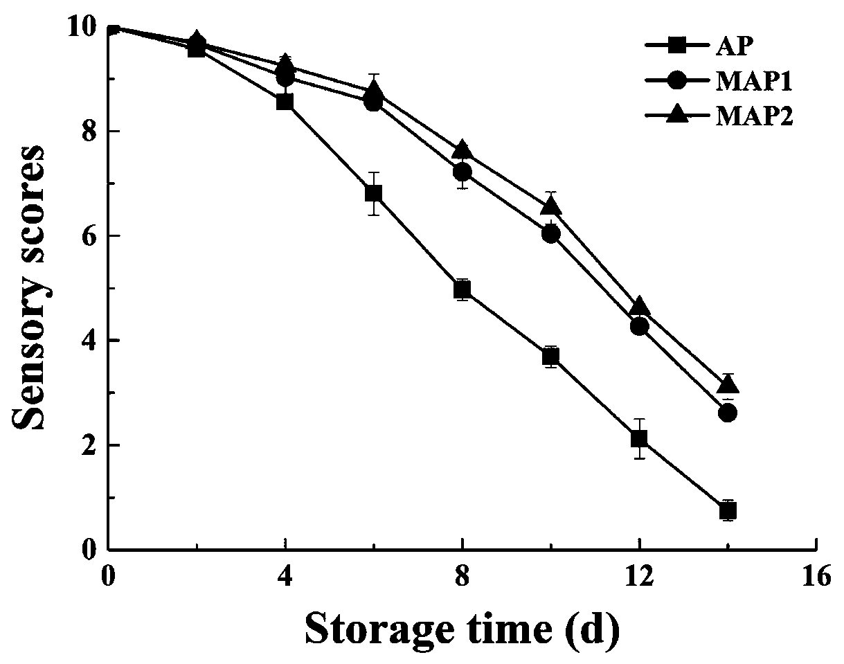 Modified-atmosphere fresh-keeping method for puffer fish