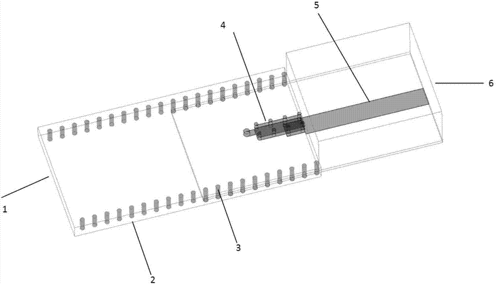 Terahertz substrate integrated waveguide-microstrip transition structure