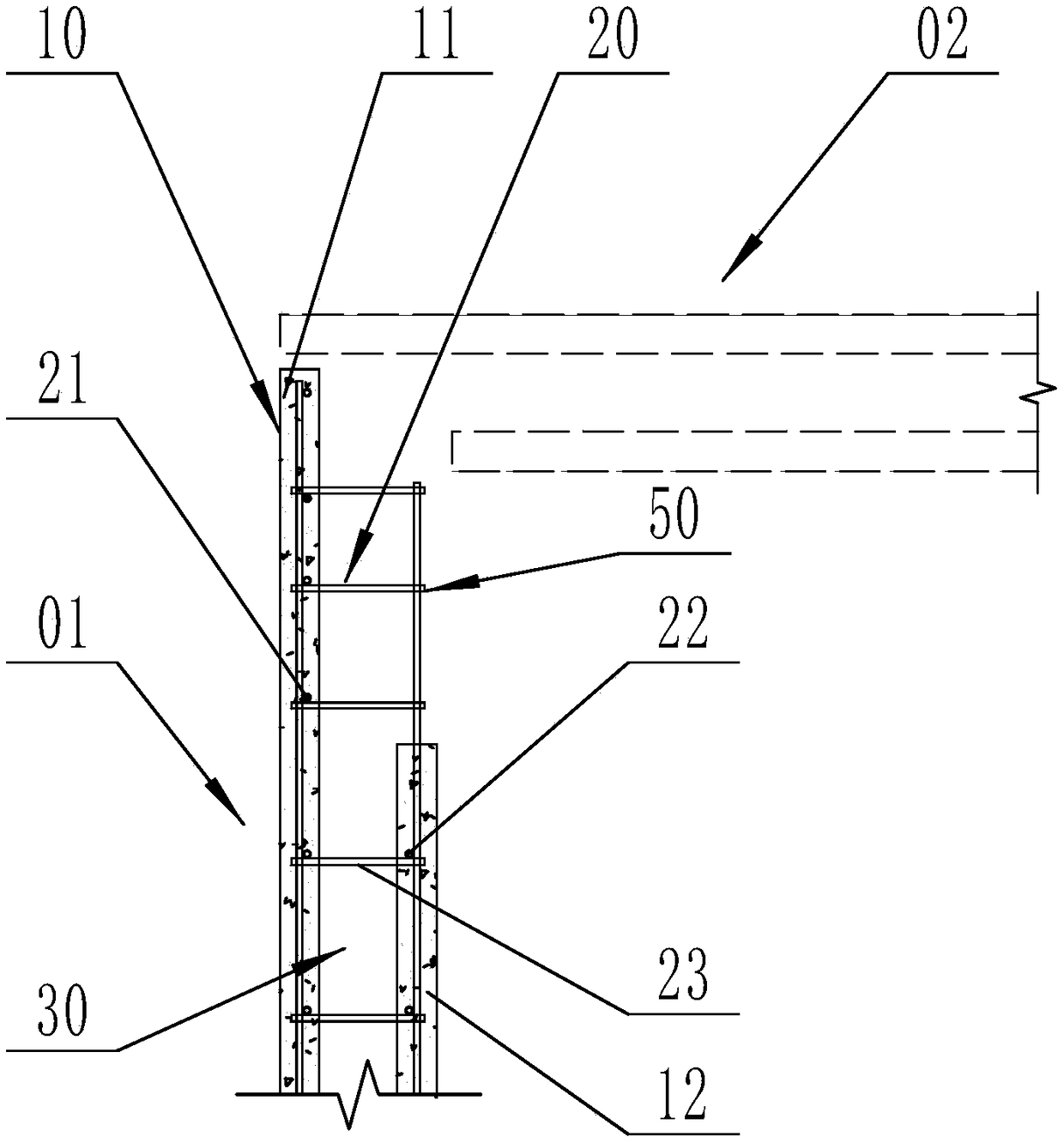 L-shaped wall connecting structure and assembly type building structure system