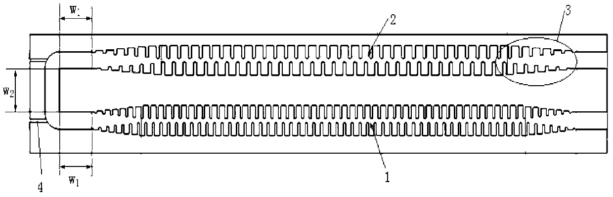 Two-stage serial-connection terahertz slow wave structure