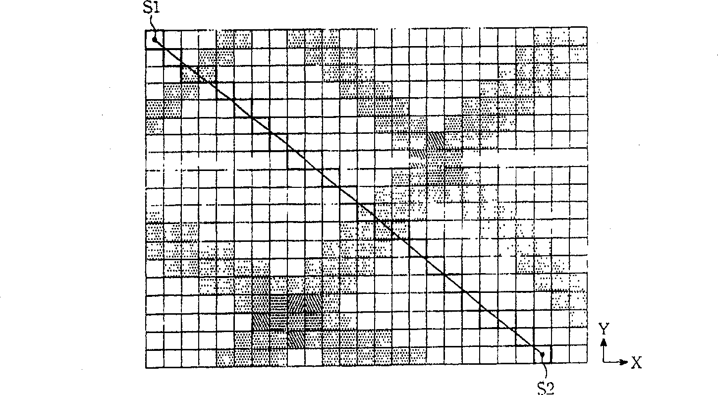 Method for forming section outline from any section lines in orthogonal surface topography map