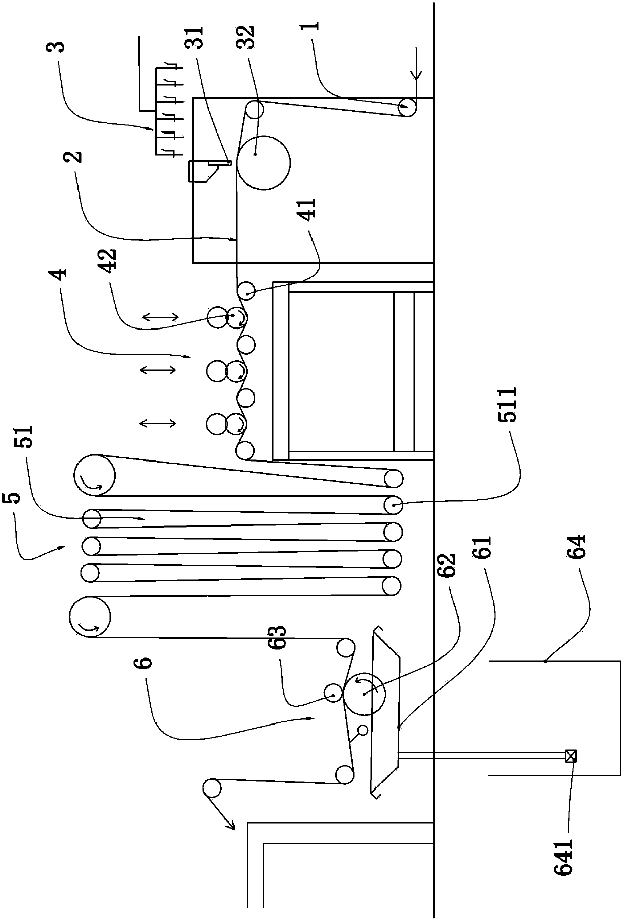 Processing device for superfine fiber synthetic leather substrate with single-side compact filling layer and polyurethane filling process thereof