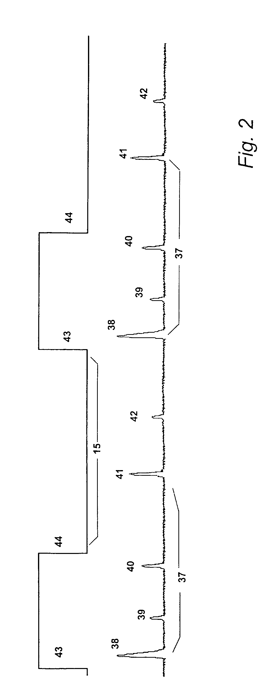 Method for determining a level of material with a two-wire radar sensor comprising intermittently operating circuitry components and a two-wire radar sensor