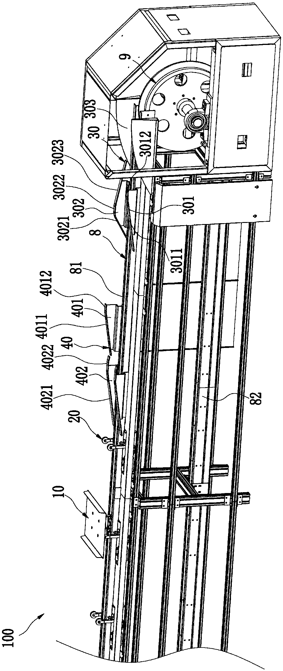 Turning plate jacking device and turning plate type sorting line