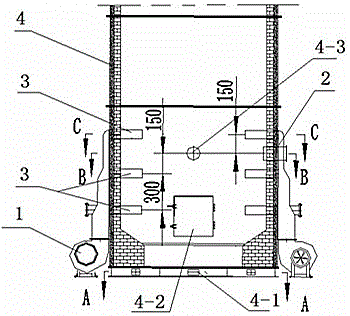 Automatic ignition and anti-coking spraying burning furnace for brown coal processing system