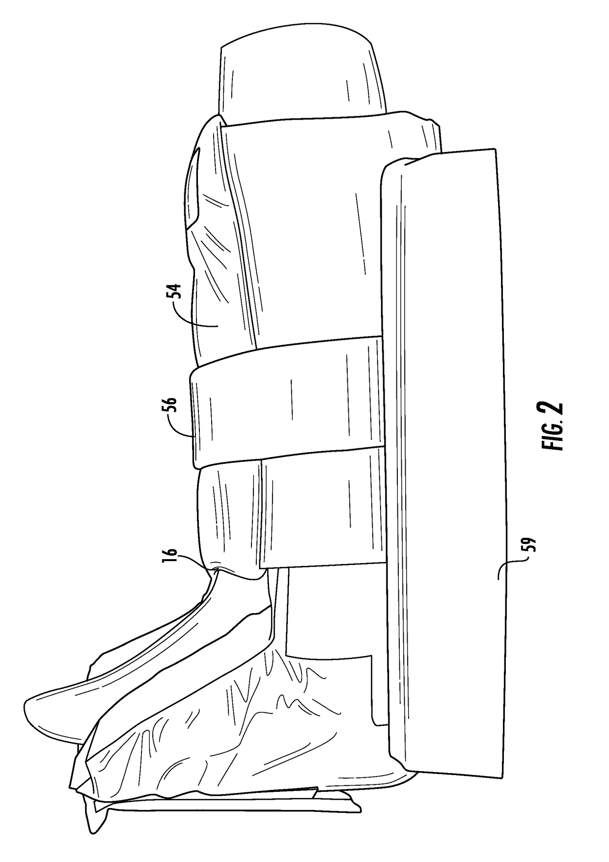 Compression device in combination with lower limb protection