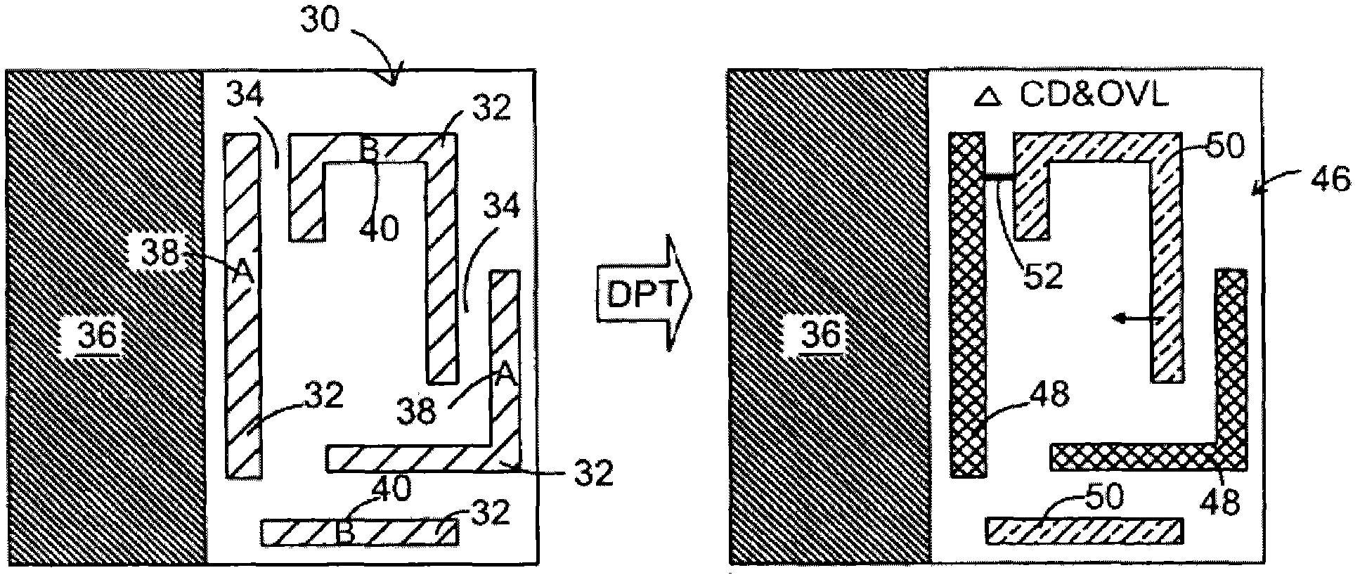 Decomposition and marking of semiconductor device design layout in double patterning lithography