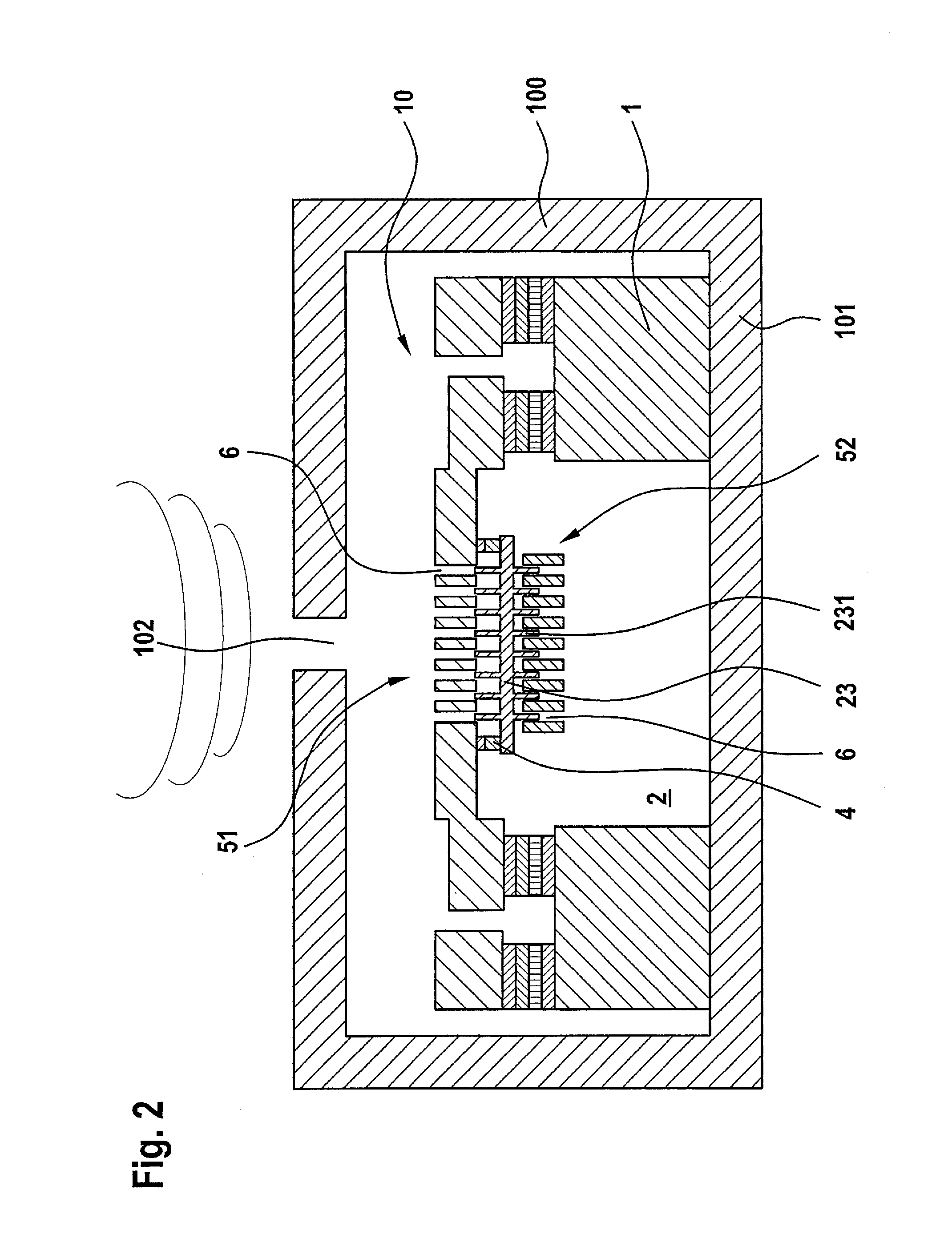 Component having a micromechanical microphone structure