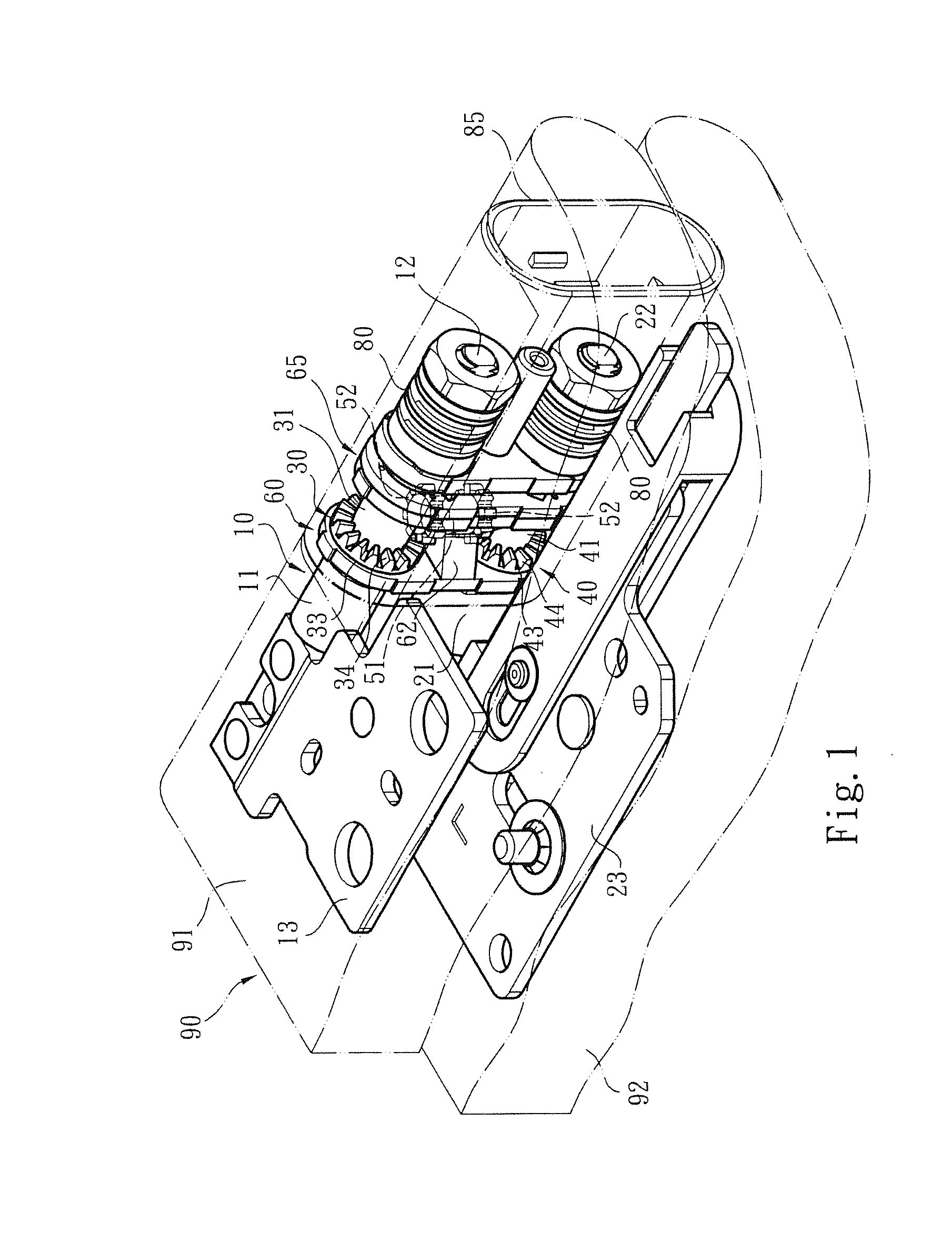 Dual-shaft synchronous transmission device