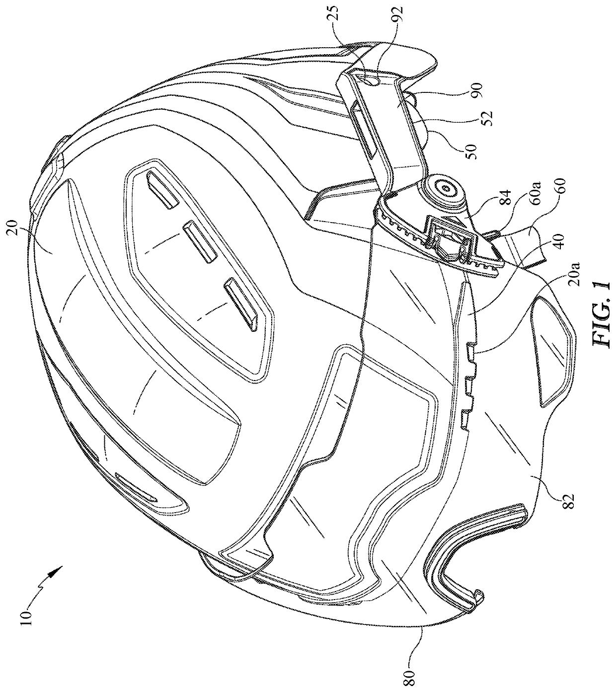 Protective helmet with attachment ring