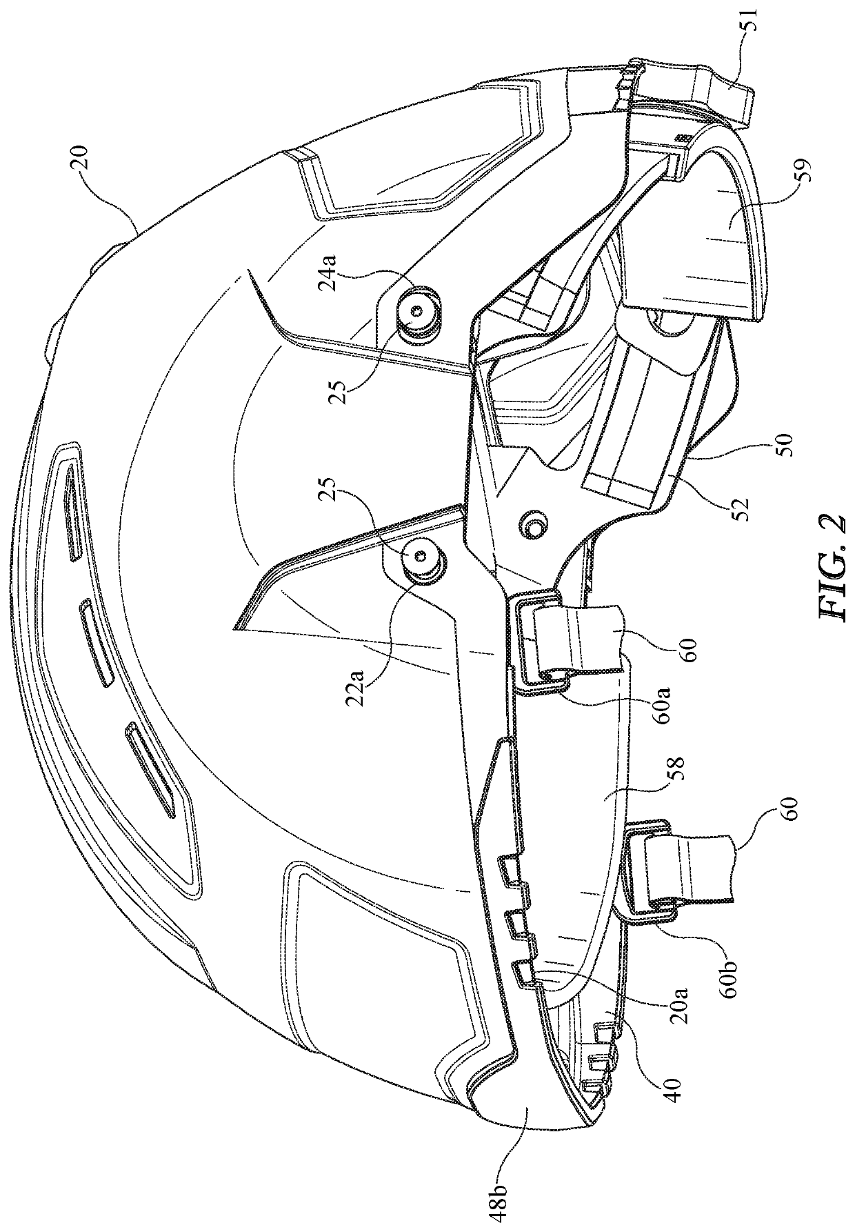 Protective helmet with attachment ring