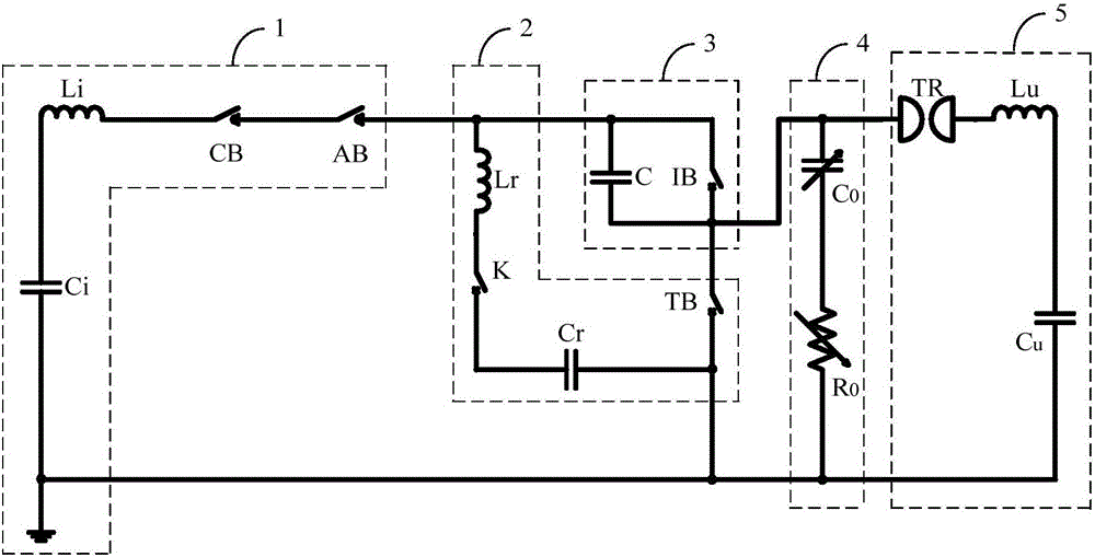 Mechanical type high-voltage DC breaker on-off equivalent test loop and method