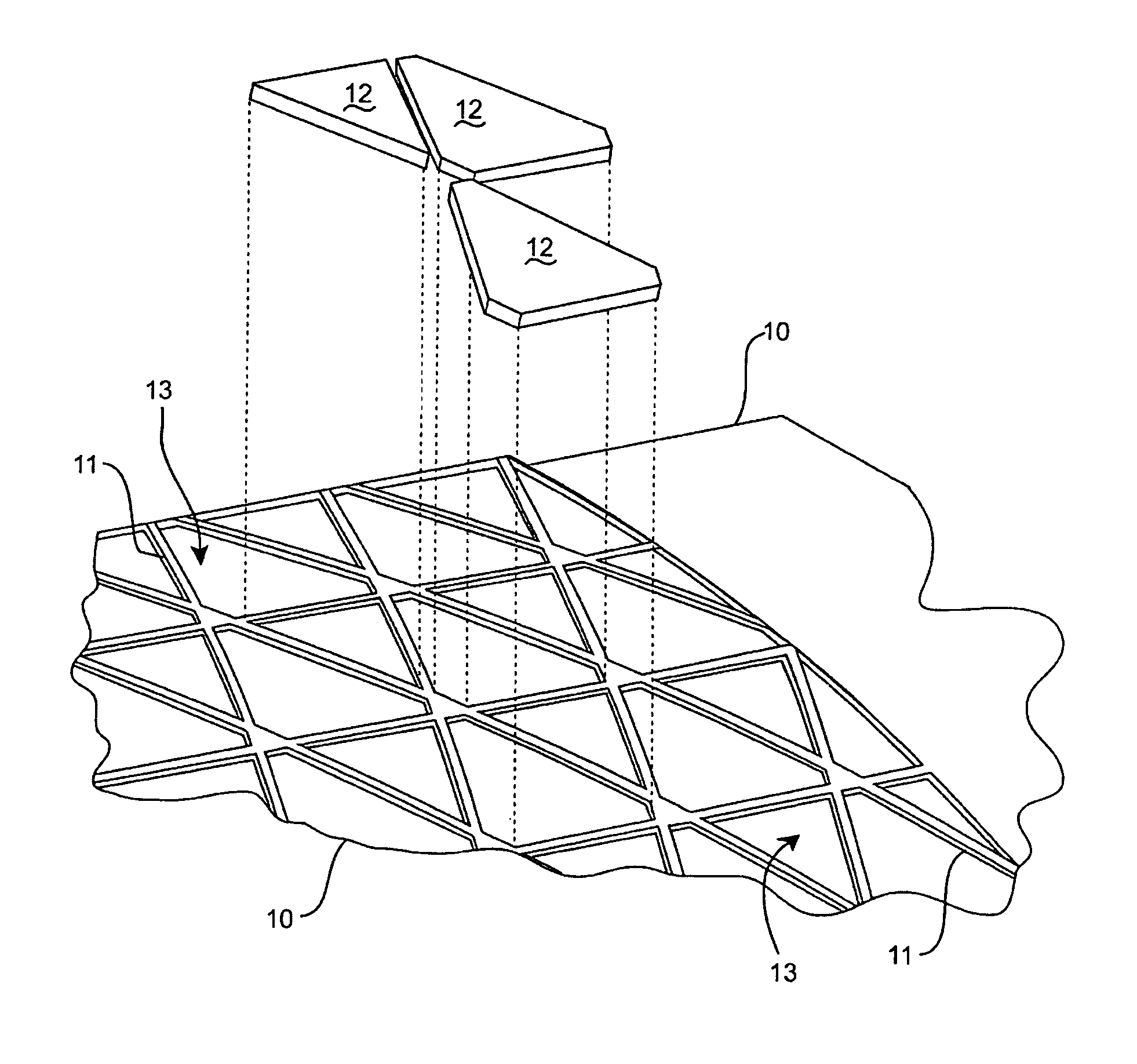 Method for fabricating grid-stiffened composite structures