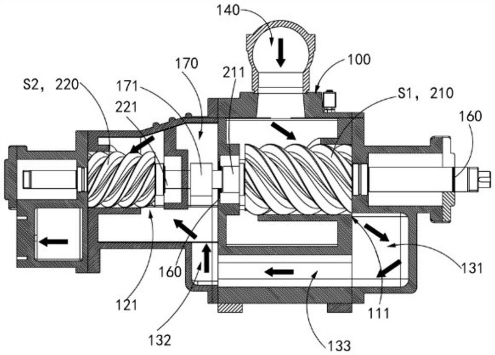 Two-stage rotor compressor