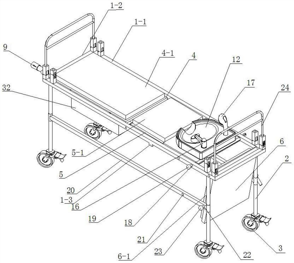 Shower bed for disabled bedridden person