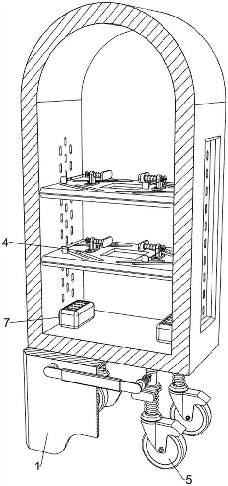 Moisture-proof cinerary casket storage rack convenient to ventilate