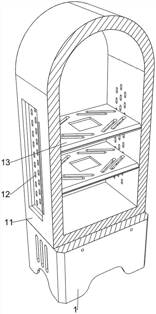Moisture-proof cinerary casket storage rack convenient to ventilate