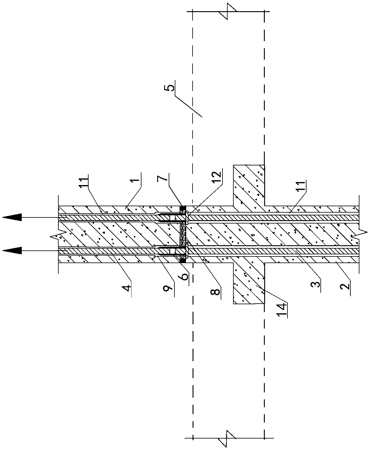 Prestressed reinforced concrete precast column vertical connecting structure and construction method thereof