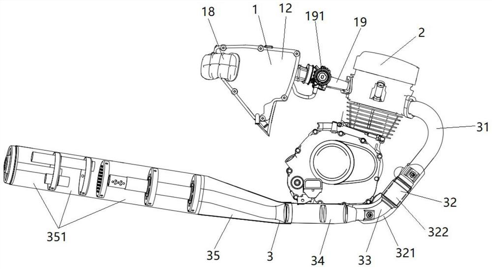Motorcycle intake and exhaust control system and motorcycle