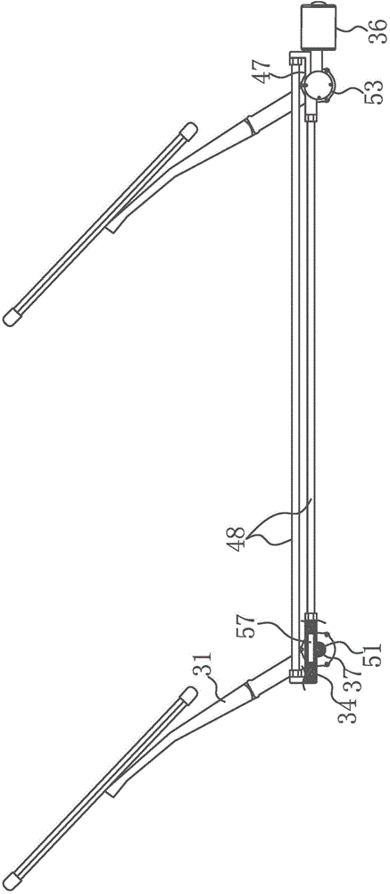 Three-scraper wiper hydraulic swing windscreen wiper with flexible wall supporting
