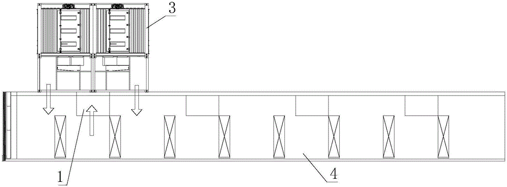 Machine room cooling system provided with set-top type units