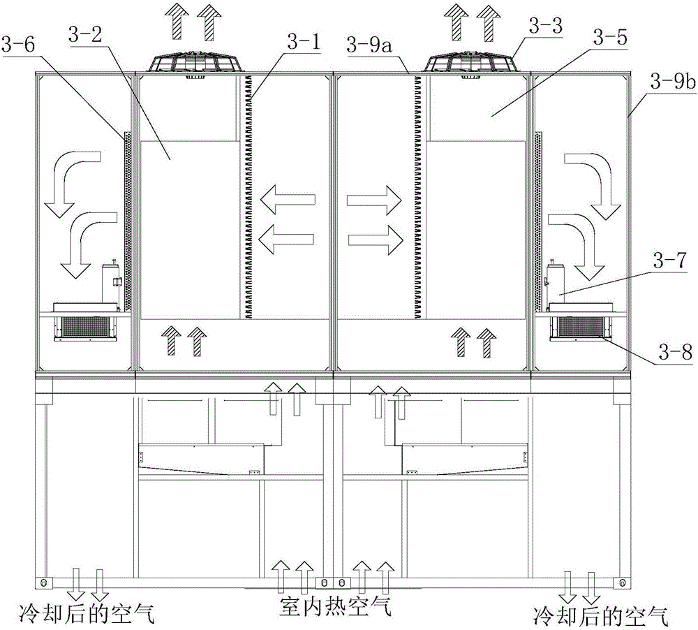 Machine room cooling system provided with set-top type units