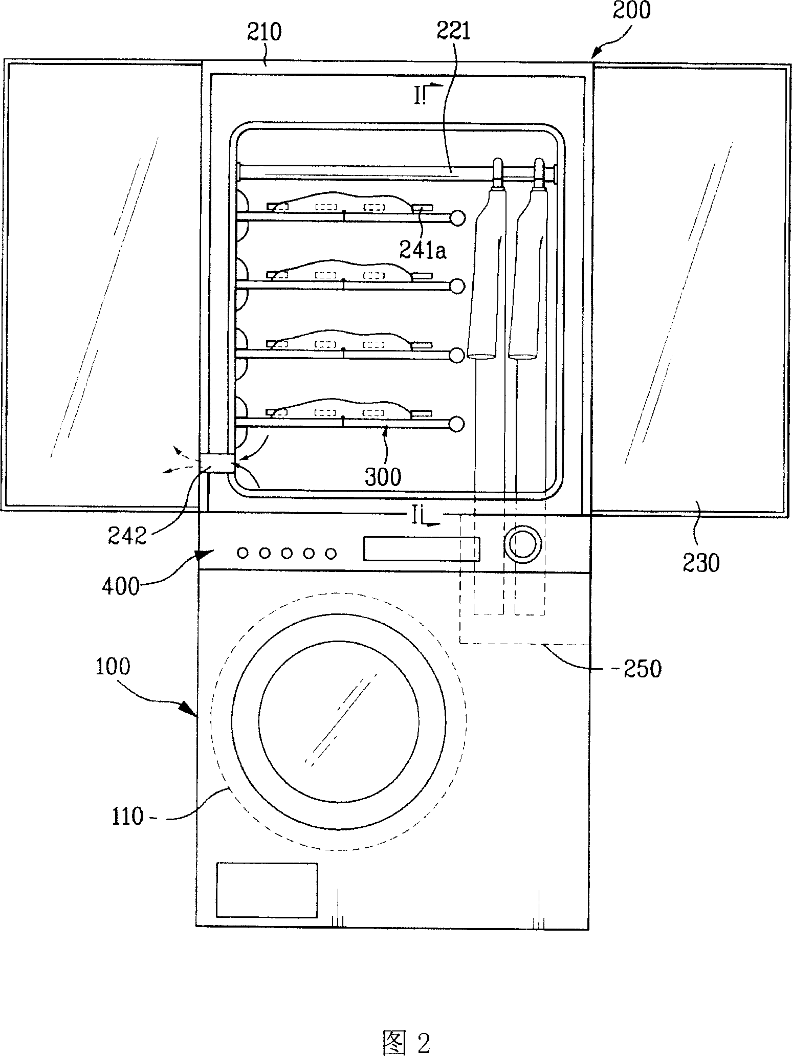 Composite drying machine with folding shelf