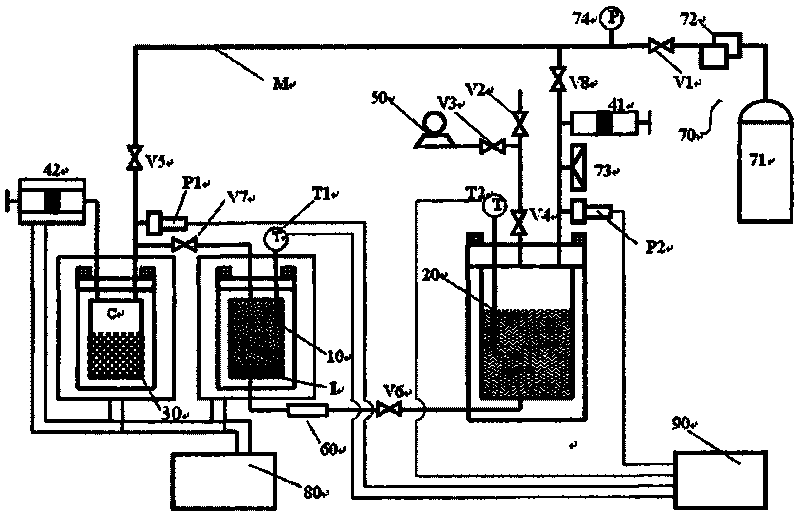 Testing device for natural gas hydrate phase equilibrium in marine sediment and method thereof
