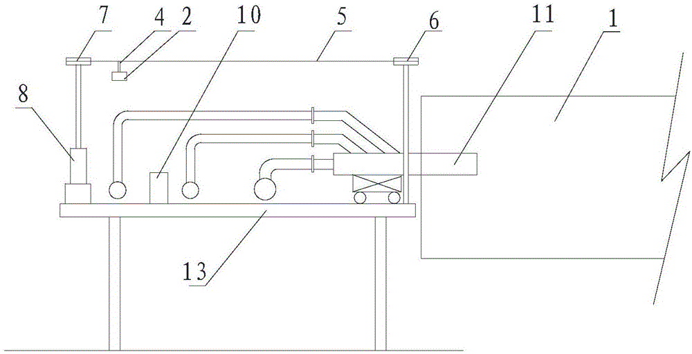 Rotary kiln valve set platform CO detection apparatus and method