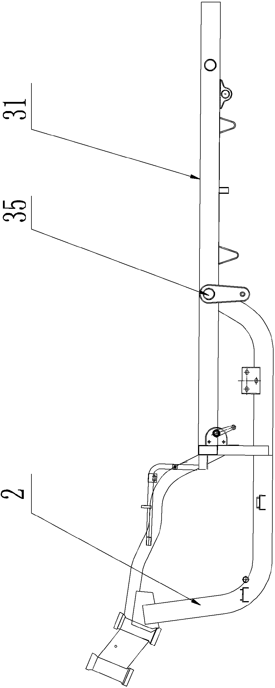 Right three-wheel motorcycle frame