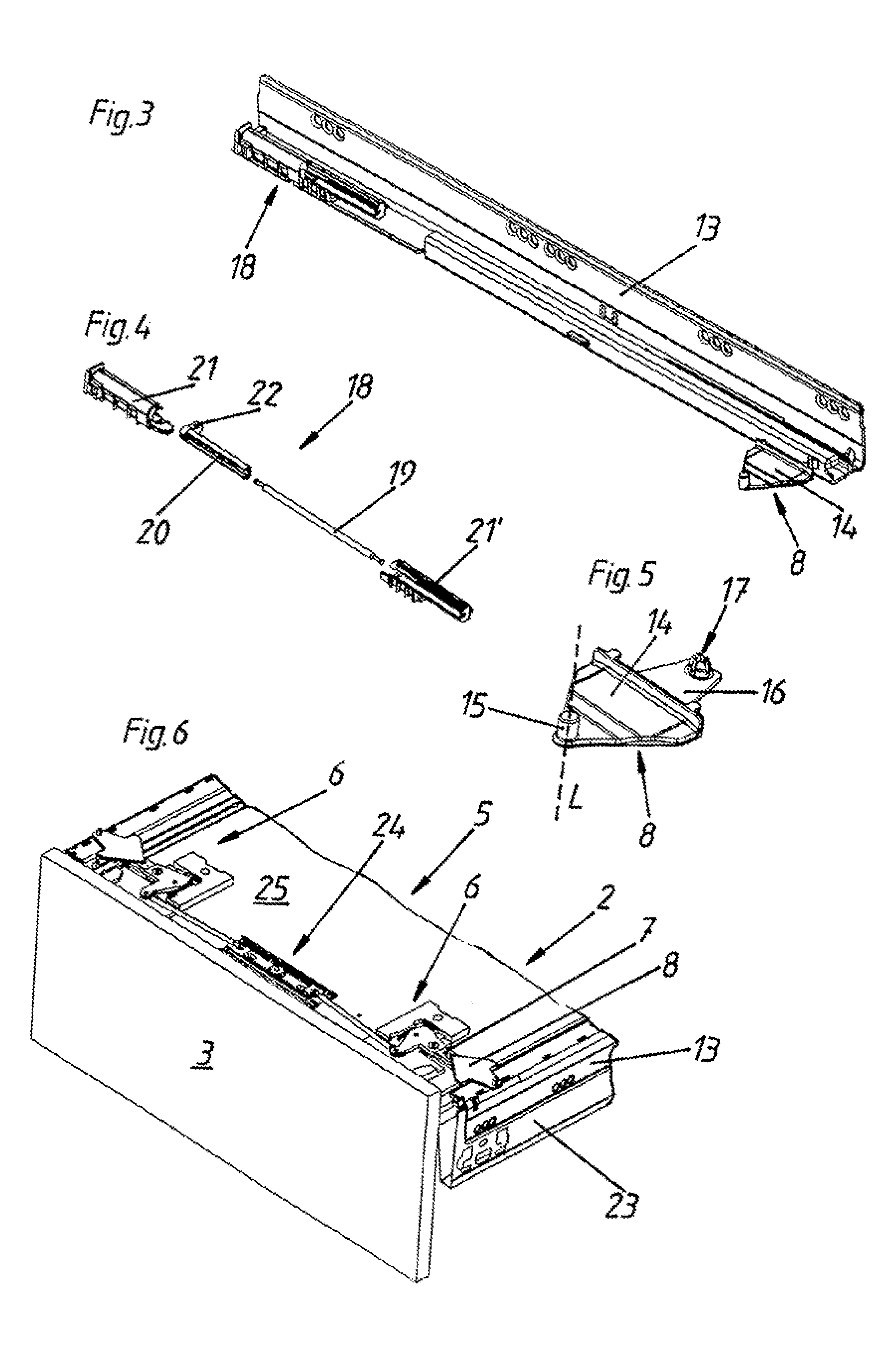 Lockable ejector device for a furniture part movably supported in piece of furniture