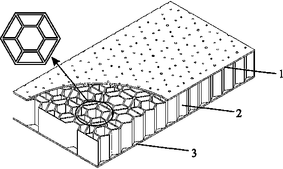 Micro-perforated plate cobweb honeycomb sandwich sound absorption bearing composite structure