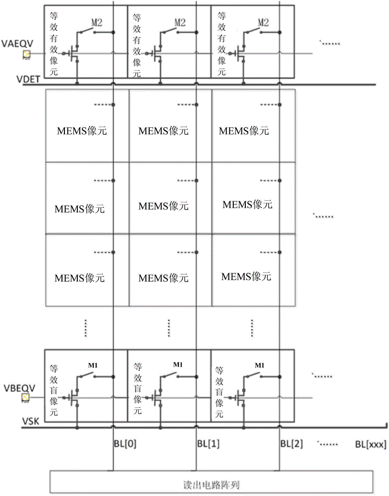 Pixel equivalent circuit and testing method for focal plane array infrared detector